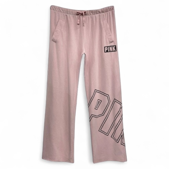 PINK Victoria’s Secret Y2K Wide Leg Lounge Sweatpants Blush Pink Size M - Picture 1 of 10